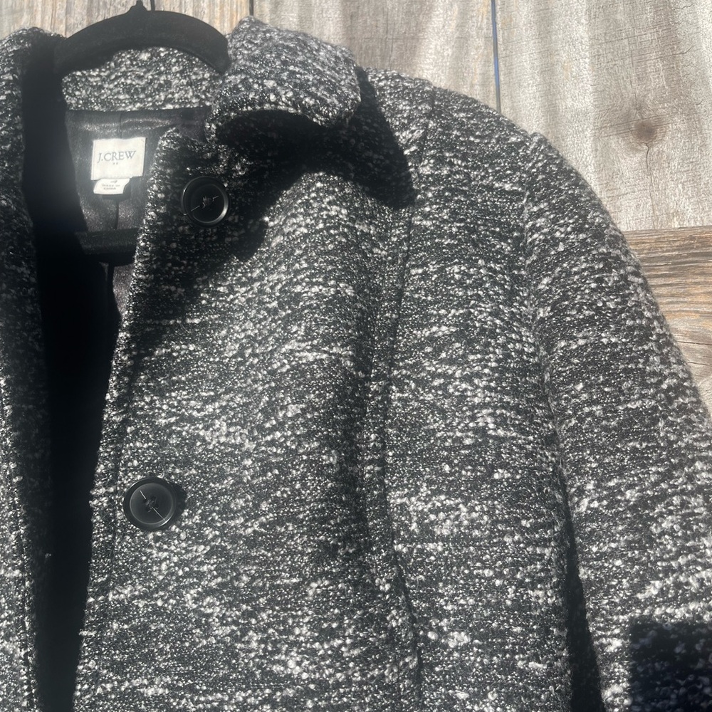 J. Crew Black and Gray Car Coat / Winter Size 4 - Picture 9 of 16